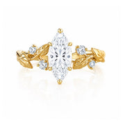 PARADE DESIGNS 14K Yellow Gold Vintage-Inspired Leaf Marquise Engagement Ring