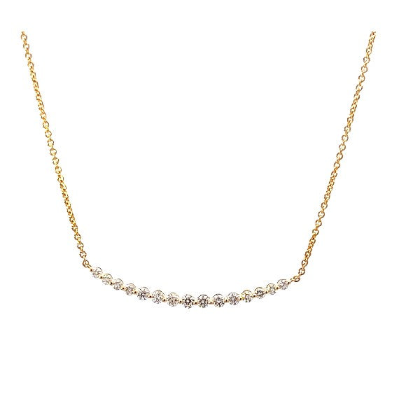 Diamond Curved Bar Necklace