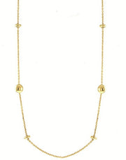 Round Bead Station Necklace