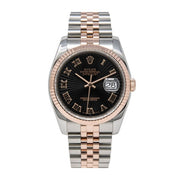 Pre-Owned Rolex Datejust 36mm Rose Gold Stainless Steel Model 116231