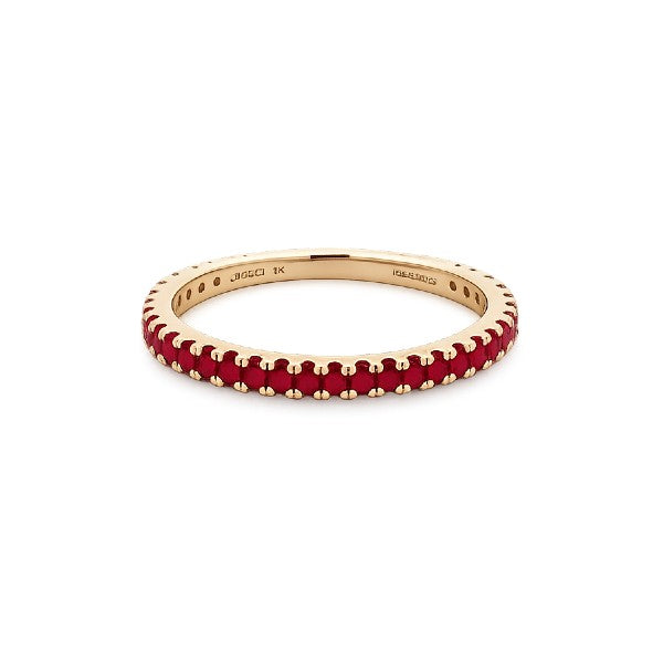 14K Yellow Gold Ruby Stackable Ring