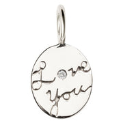 HEATHER B MOORE Sterling Silver Love You Charm With Diamond