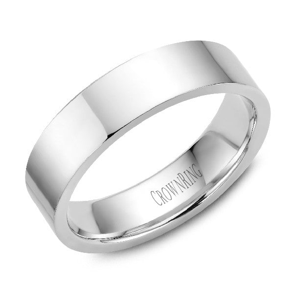 Men's Traditional 6mm Flat Heavy Wedding Band