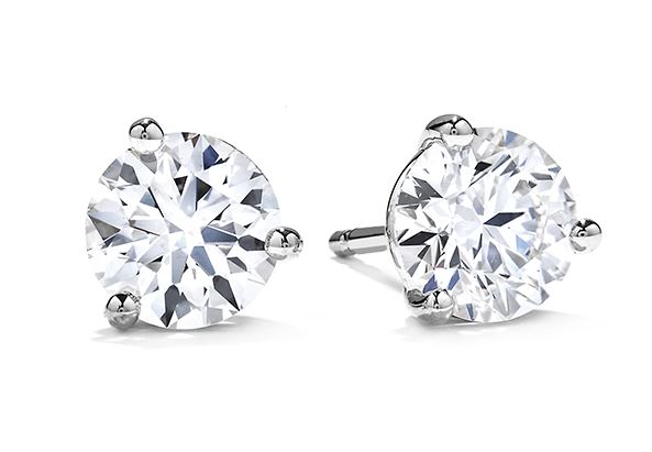 18K White Gold Hearts on Fire Natural Diamond Stud Earrings 0.72cttw