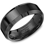 Load image into Gallery viewer, CROWN RING Men&#39;s Black Ceramic Band
