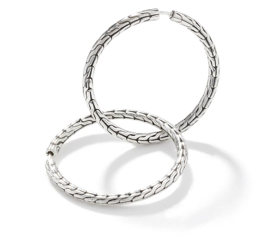 JOHN HARDY Classic Chain Silver Medium Hoop Earrings
