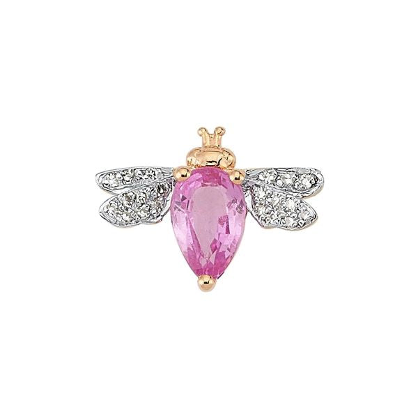 Honey Bee Pink Sapphire and Diamond Earring  - Single