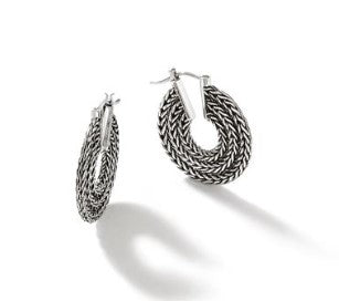 Rata Chain Sterling Silver Hoop Earrings