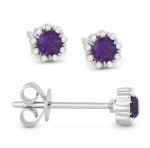Load image into Gallery viewer, Amethyst and Diamond Earrings
