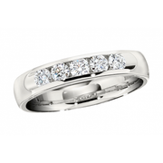 18K White gold 5-Stone Diamond Wedding or Anniversary Band 0.46CT