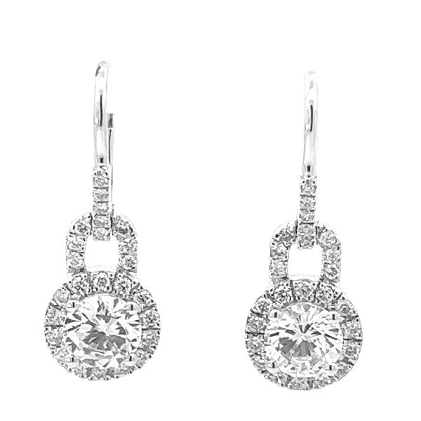 Diamond Halo Dangle Earrings