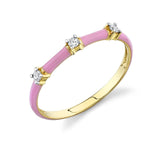 Load image into Gallery viewer, Stackable Pink Enamel and Diamond Band