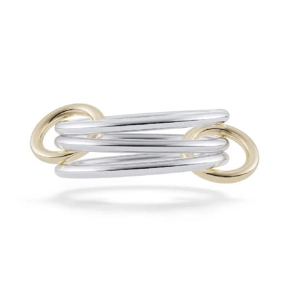 SPINELLI KILCOLLIN Sterling Silver and 18K Yellow Gold Solarium SG Linked Rings