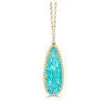 Load image into Gallery viewer, 18K Yellow Gold Pendant With Clear Quartz Over Amazonite
