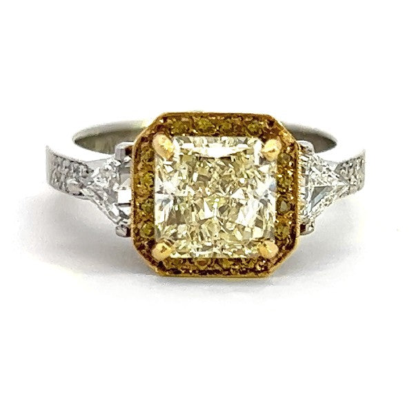 3-Stone Yellow Diamond Ring