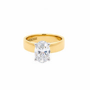14K White & Yellow Solitaire Engagement Ring
