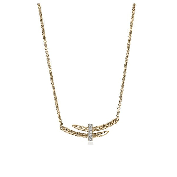 JOHN HARDY 14K Yellow Gold Diamond Spear Station Necklace