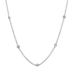 Load image into Gallery viewer, 14K White Gold Diamond Station Necklace