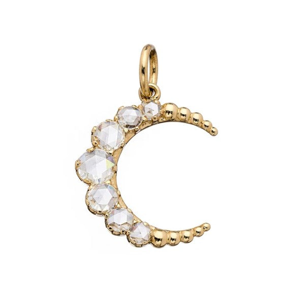 SETHI COUTURE 18K Yellow Gold Crescent White Diamond Large Pendant
