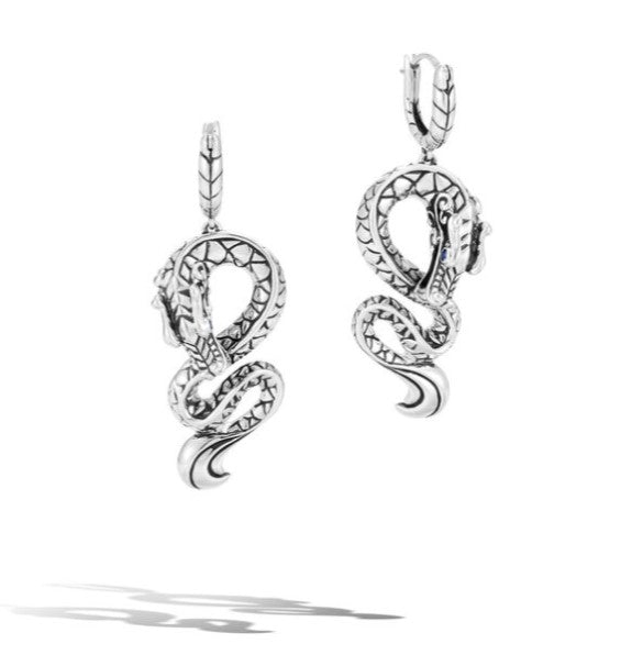 Legend Naga Silver Dragon Drop Earrings