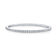 SLOANE STREET Sterling Silver Stretchable White Topaz Tennis Bracelet