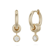 SPINELLI KILCOLLIN 18K Yellow Gold Zahra Pave Microhoop Diamond Earrings