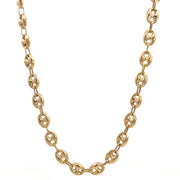 14K Yellow Gold Semi-Solid Anchor Chain Necklace 18 Inches