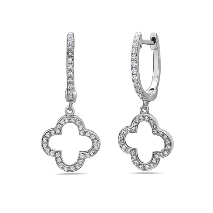 Diamond Clover Earrings