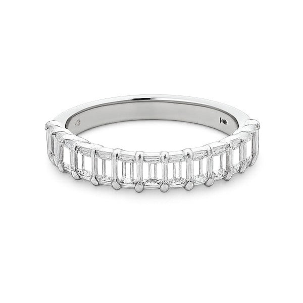 14K White Gold Diamond Half Eternity Band