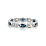 Load image into Gallery viewer, BEVERLY K 18K White Gold Marquise Sapphire and Diamond Eternity Band
