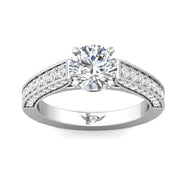 18K White Gold Micropave Diamond Engagement Ring
