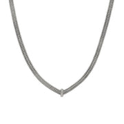 JOHN HARDY Icon Link Silver Diamond Pave' Necklace-6mm