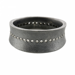 Load image into Gallery viewer, Oxidized Silver Diamond Eternity Band
