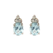 14k White Gold Aquamarine and Diamond Earrings
