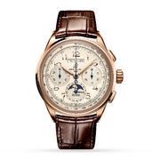 BREITLING Premier B25 Datora 42 18K Red Gold Leather Strap Watch