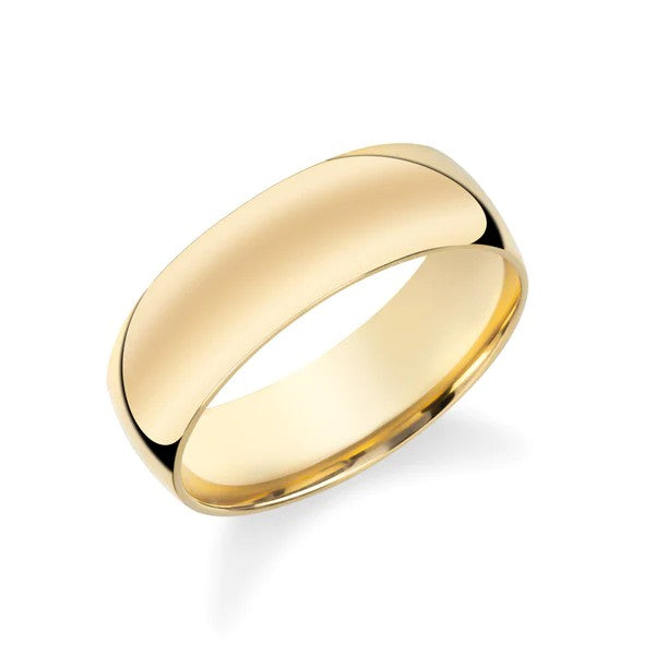 Ladies Traditional Wide Gold 6mm Wedding Band