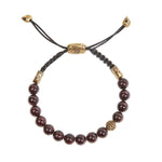 Load image into Gallery viewer, JOHN VARVATOS Brass Garnet Bead Adjustable Bracelet

