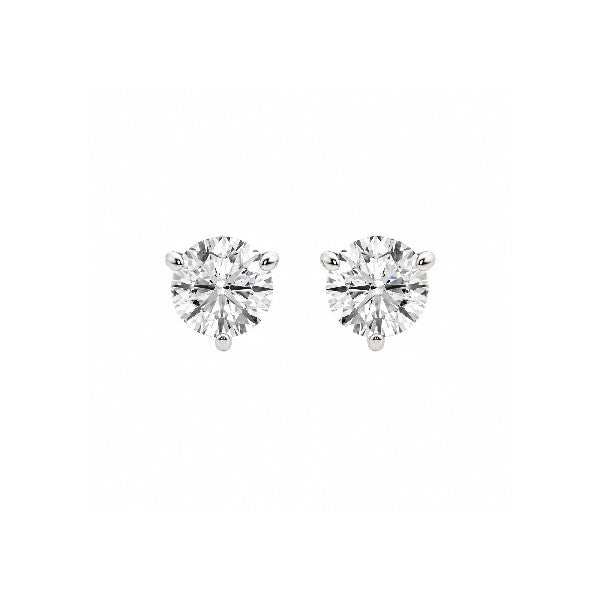 14K White Gold Lab-Grown Diamond Martini Stud Earrings 2.55cttw