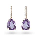 Load image into Gallery viewer, Diamond and Amethyst Drop Earrings