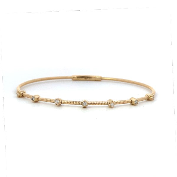 14K Yellow Gold Diamond Bangle Bracelet