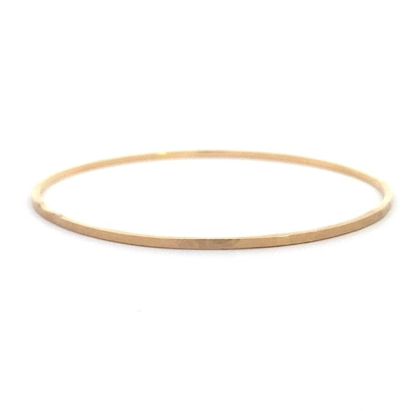 14K Yellow Gold Hammered Bangle Bracelet