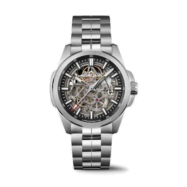NORQAIN Independence Skeleton Dial Blue Rubber Stainless Steel Automatic Watch 42 mm