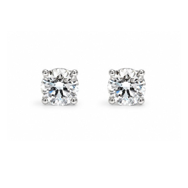 14K White Gold Lab-Grown Diamond 4-Prong Stud Earrings 1.54cttw