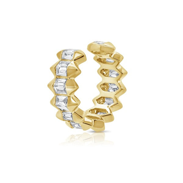 14K Yellow Gold Diamond Cuff Earring