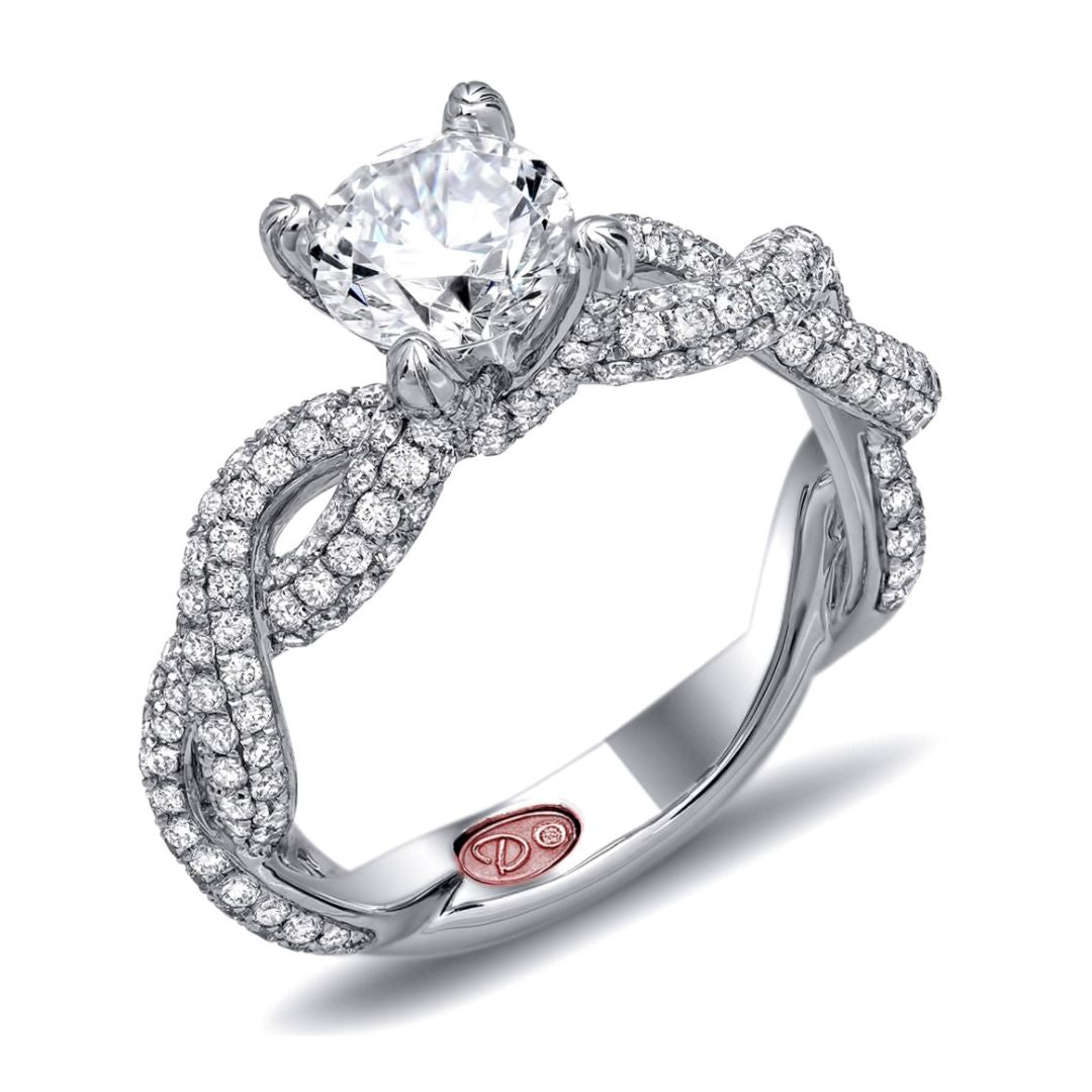 Diamond Pave Twist Engagement Ring - Final Sale