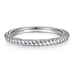 Load image into Gallery viewer, 14K White Gold Twisted Rope Stackable Ring