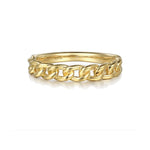 Load image into Gallery viewer, 14K Yellow Gold Cuban Link Stackable Ring