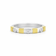 SLOANE STREET Sterling Silver and 18K Yellow Gold Diamond Station Ring