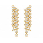 Load image into Gallery viewer, 18K Yellow Gold Cascading Diamond Chandelier Earrings