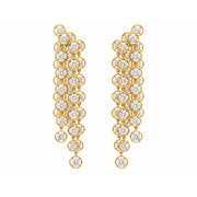 18K Yellow Gold Cascading Diamond Chandelier Earrings
